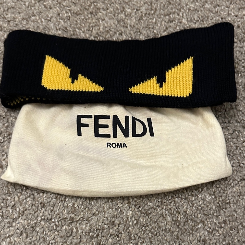 Fendi Men’s Black and Yellow Monster Eyes Hat